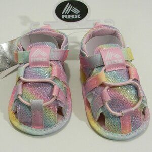 RBX Crib Shoes Baby Infant Rainbow Pastel Sandals Various Sizes New Gift